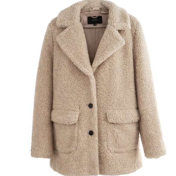 J. Crew Jackets & Blazers - J.Crew Sherpa Teddy Coat | Beige Faux Fur Cozy Jacket | XL